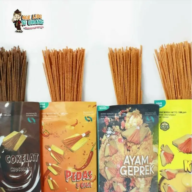 Sapu lidi si umang 130gr panjang 30cm kemasan kertas lidi siumang mie lidi Biting Uwa Snack Karakter Lucu Viral Gehel 3