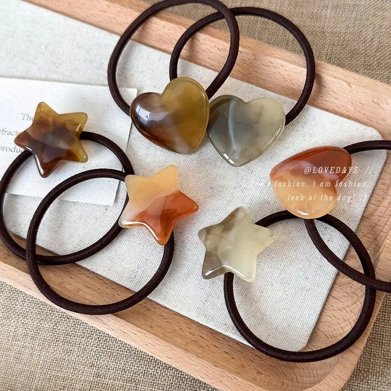 Gradient Love Hair Ring Star Head Rope Temperament All-Match Hair Accessories
