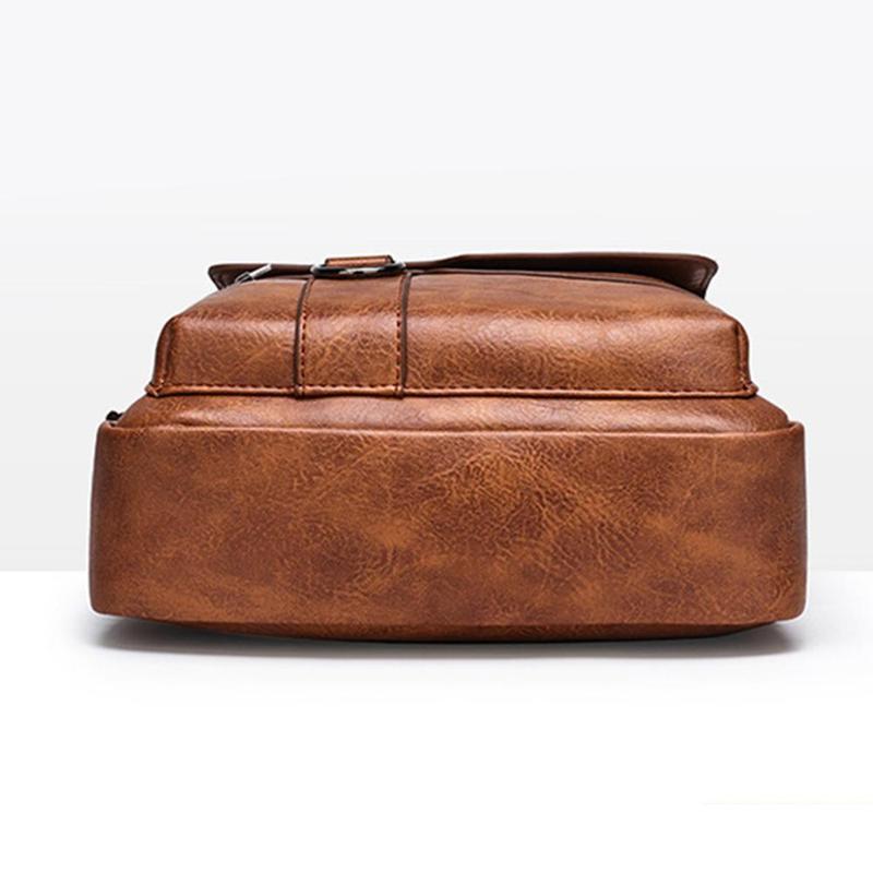 Product Introduction of Men's Messenger Bag Casual Vintage PU Leather Crossbody Handbag Adjustable Shoulder Strap Men's Briefcase Backpack 32