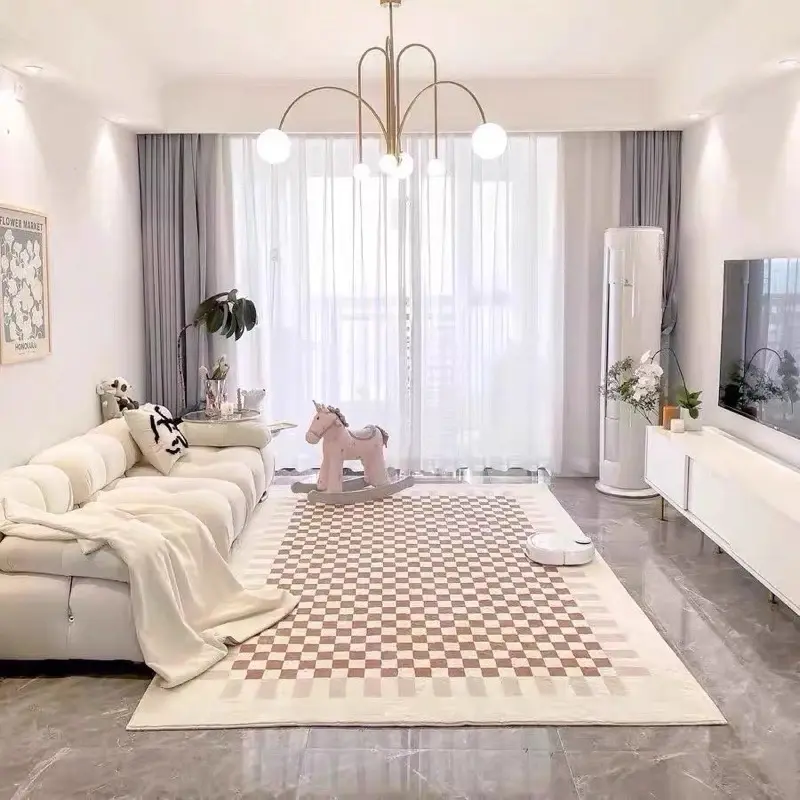 Thảm lông trải sàn panama cao cấp, hàng nhập khẩu đế dệt dày gần 1cm chống trơn trượt xịn xò