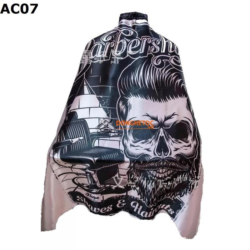 Áo Choàng Cắt Tóc Barber AC07 Cao Cấp Chất Liệu Vải Tốt Không Nóng Không Dính Tóc Có Khóa Gài Kích Thước 160 * 146cm