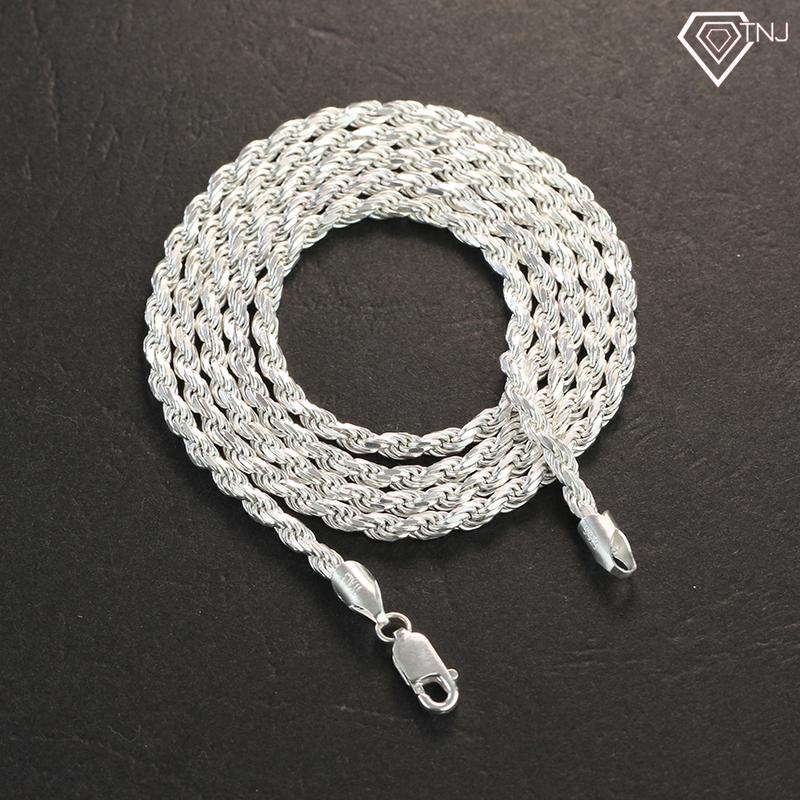 Dây chuyền nam bạc thật sợi xoắn nhỏ DCK10009 - Trang Sức TNJ