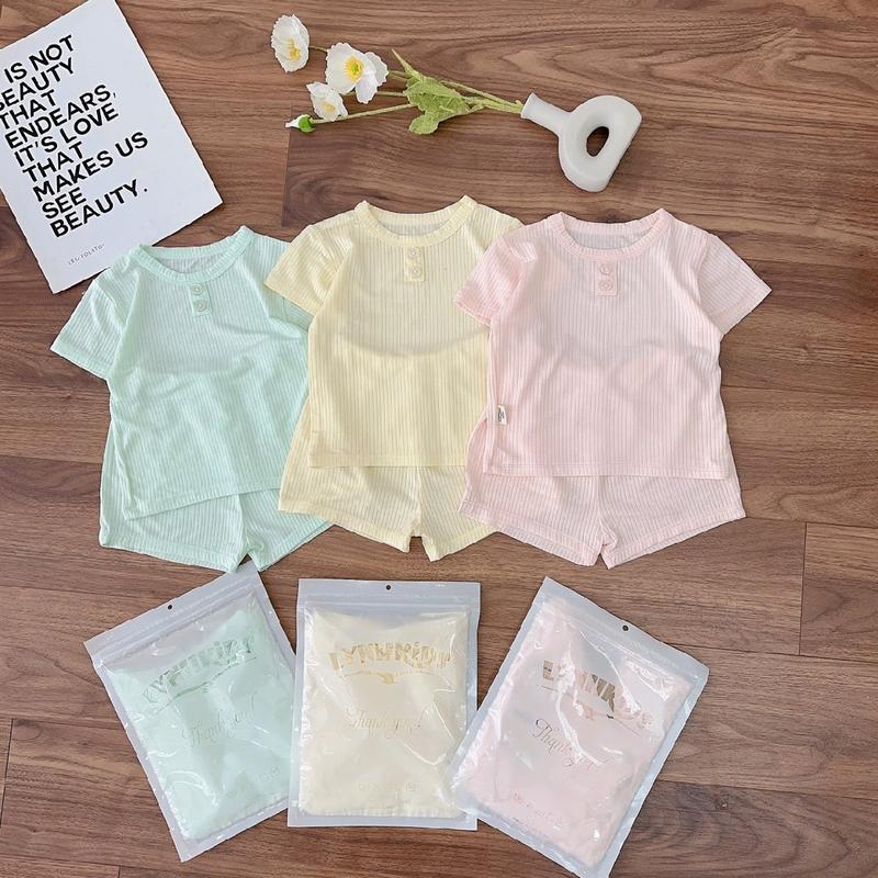 Sét 3 bộ quần áo ba lỗ/ cộc tay tăm peptit hàn siêu mát mềm mịn thấm hút mồ hôi cho bé trai bé gái