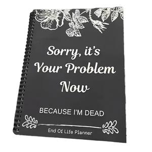 End Of Life Planner Notebook, 1 Count Emergency Notebook, Life Arrangement Notebook, Office Accessories, Diary Notebook for Home, Office, School