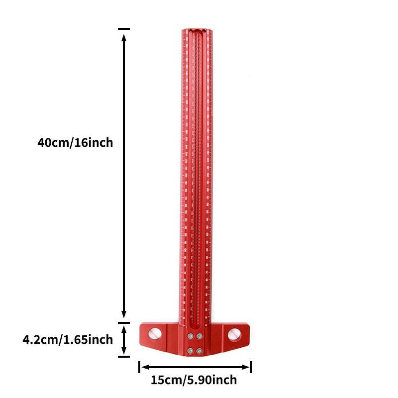 Product Introduction of T-shaped Ruler, 16 Inch Aluminum Alloy Woodworking Marking Tool, Durable Design Measuring Tool for Home Renovations & DIY Projects 1