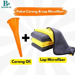 PAKET HEMAT Corong Oli Minyak Air Bensin Dan Kain Lap Microfiber Mobil dan Motor