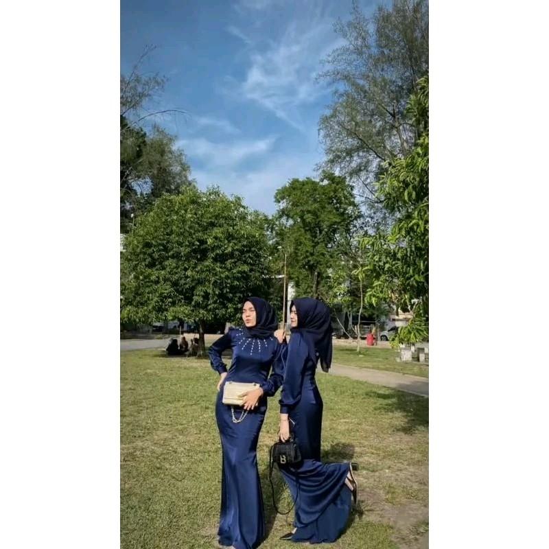 aliza dress - dress pesta terbaru Hijau Gold Hitam Mint Cream Biru Army Abu 3