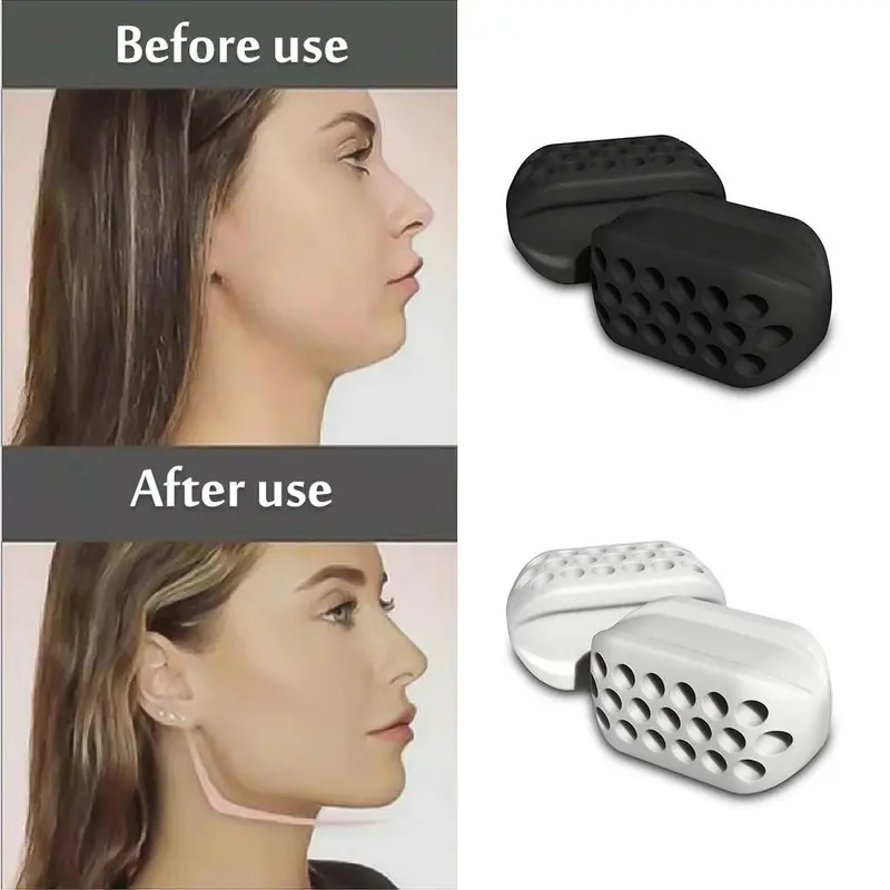 AQUASEA Alat Latihan Rahang 2PCS Silicone Jaw Trainer Mastic Mengunyah Alat Latihan Rahang Tirus Karet 2