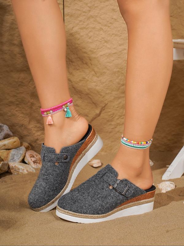 Women's Solid Color Slip on Slides, Casual Comfortable Platform Slippers for Beach, Fashionable Shoes for Indoor & Outdoor Wear 6