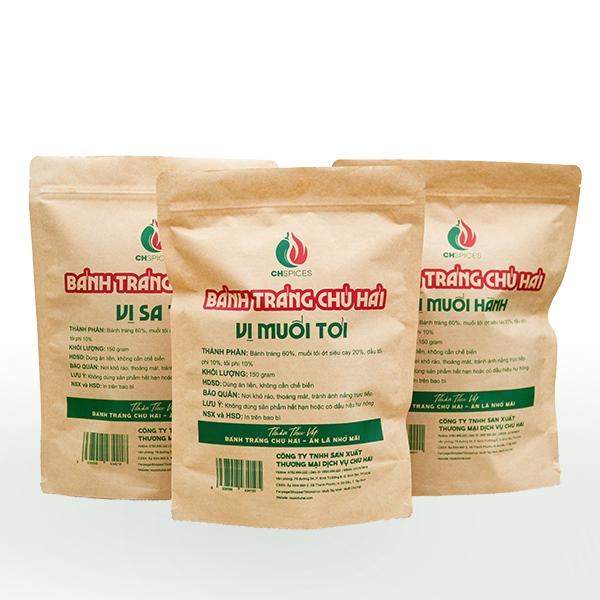 [COMBO 3] Bánh tráng trộn Chú Hải 3 Vị muối tỏi, muối hành, sa tế - ăn vặt snack bánh tráng Tây Ninh