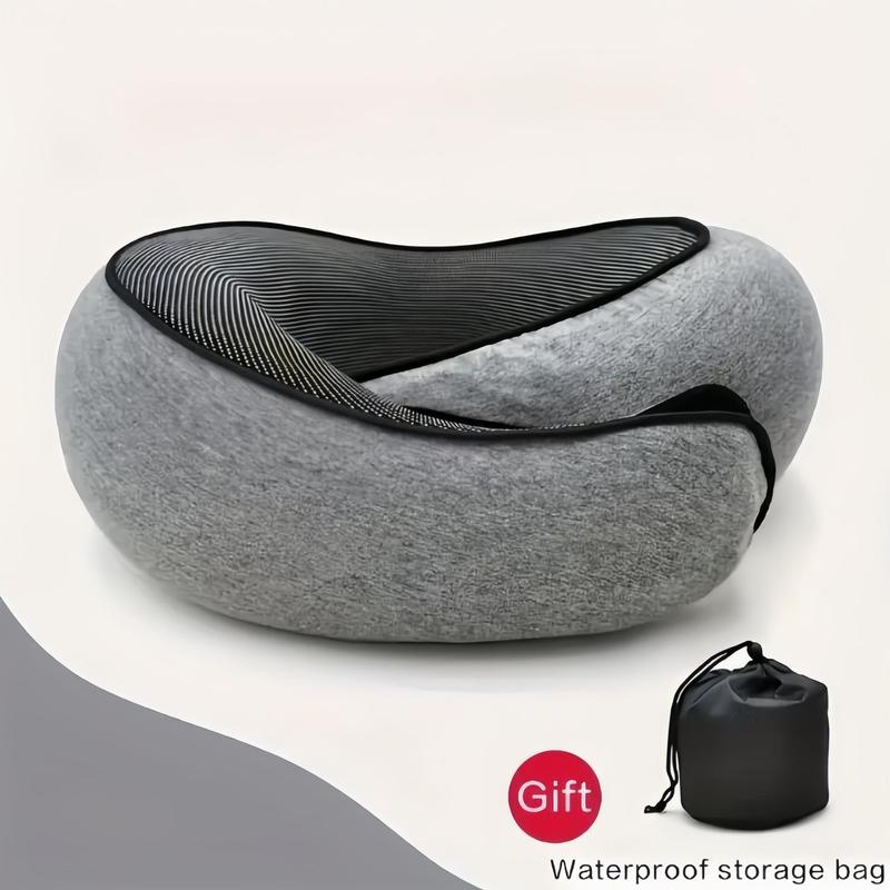 Travel Neck Pillow, 1 Count Comfortable & Breathable Neck Pillow with Storage Bag, Soft Neck Support Pillow for Airplane & Car & Office 3