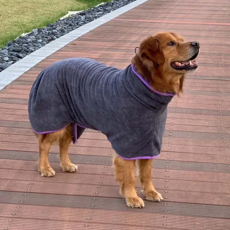 Pet Bath Robe, Dog Drying Coat, Soft Dog Towel Robe, Absorbent Dog Drying Robe, Soft Dog Bathrobe, Fast Drying Dog Dressing Gown for After Bath Beach Pool, Dog Grooming, Christmas Gift, Dog Stuff 4