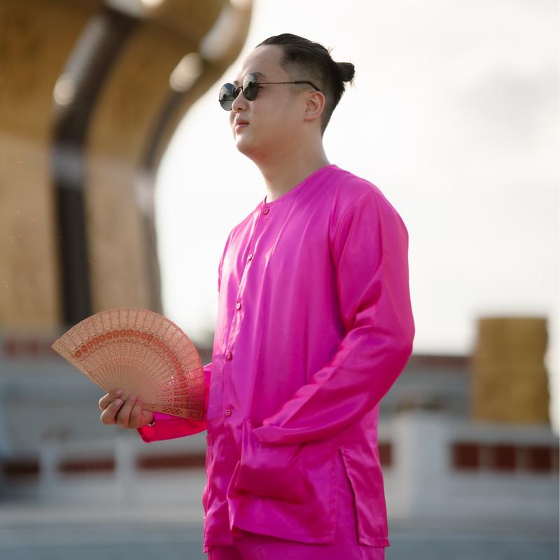 Bộ bà ba nam phi bóng hồng cánh sen truyền thống miền Tây -giá rẻ - áo bà ba bigsize