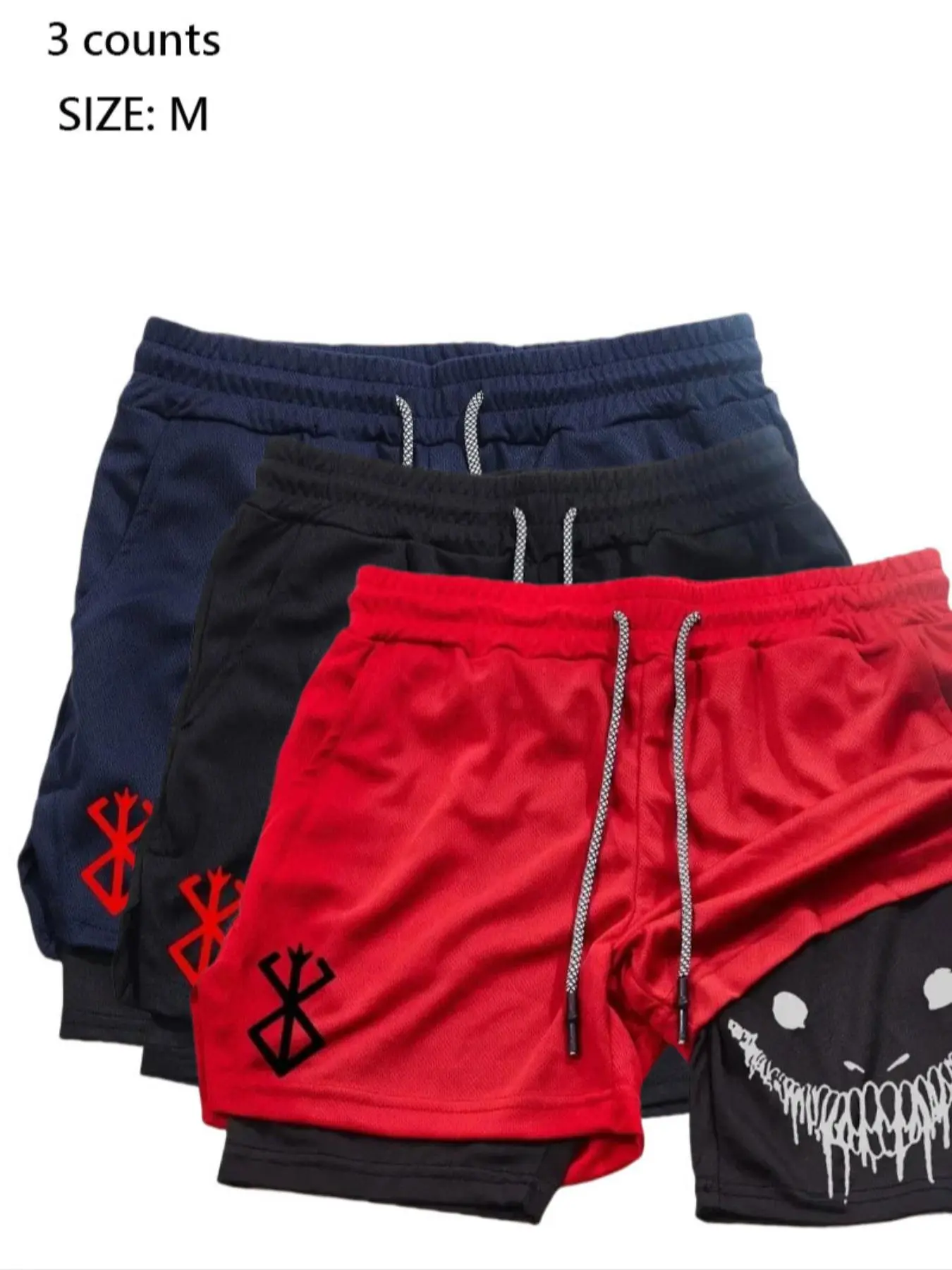 Men's 2-in-1 Sports Shorts for Daily Wear, Quick Drying Breathable Running Gym Fitness Training Shorts