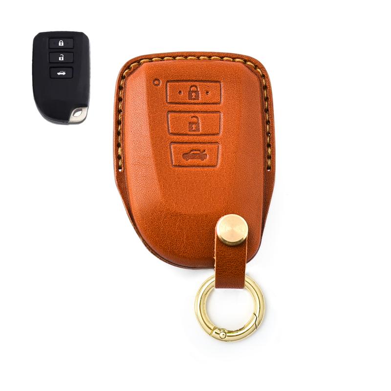 TOYA3 Bao Da Chìa Khoá Xe Ô Tô Toyota Vios 3 Nút Chế Tác Thủ Công Các Dòng Da Cao Cấp
