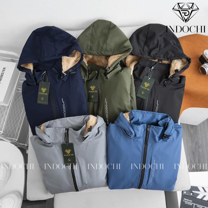 Áo Khoác Gió Nam Nữ Lót Lông Cừu Áo Gió Lót LÔNG CỪU Nam Nữ Phối Chữ In Ngực Chống Nước Chống Gió có mũ tháo rời