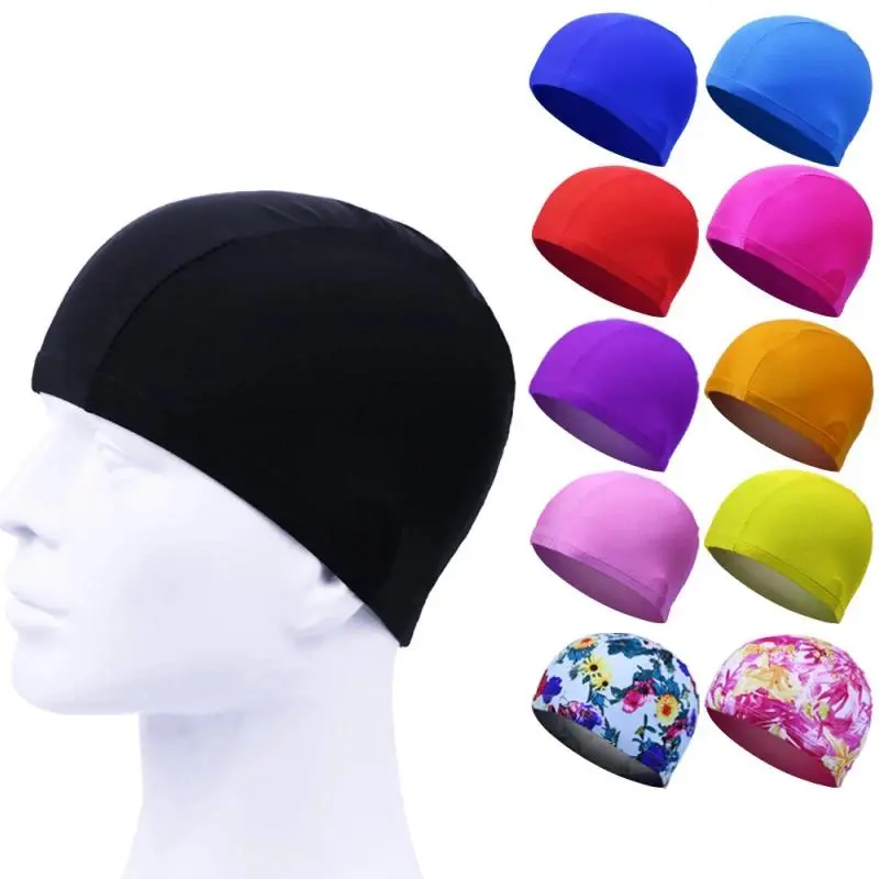 Free Size Swimming Caps For Men Women Elastic Nylon Ear Protection Long Hair Swimming Pool Hat Ultrathin Bathing Caps