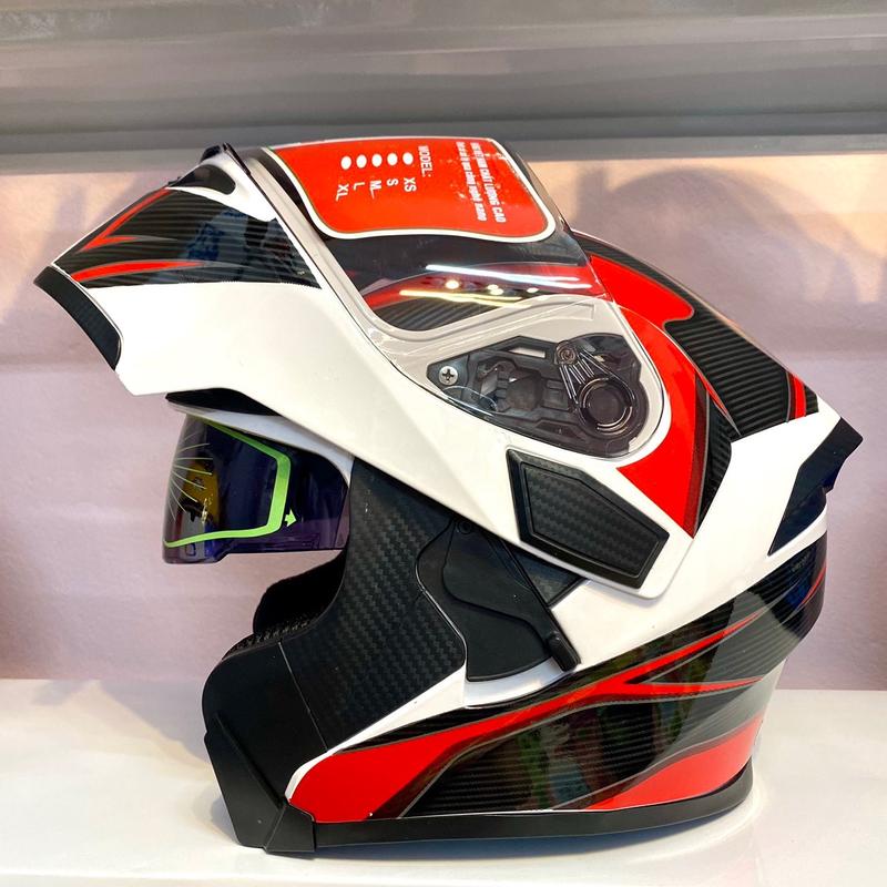 Mũ bảo hiểm xe máy Sundy lật hàm hai kính tem xanh dương, tem xanh lá, tem vàng, đen trơn,trắng trơn(tặng túi đựng mũ