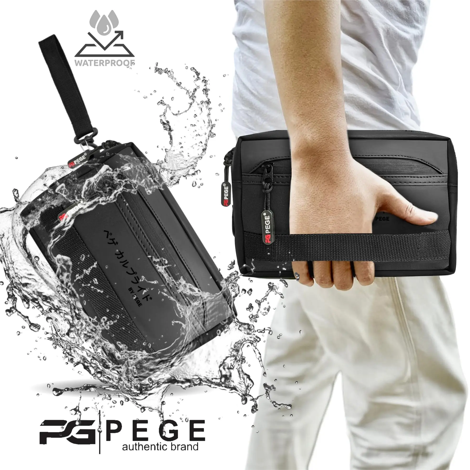 Tas SlingBag Pria 3in1 PEGE Elsner SlingBag Waterproof Model Casual Elegant Bisa Pouch dan Handbag - PG 9061