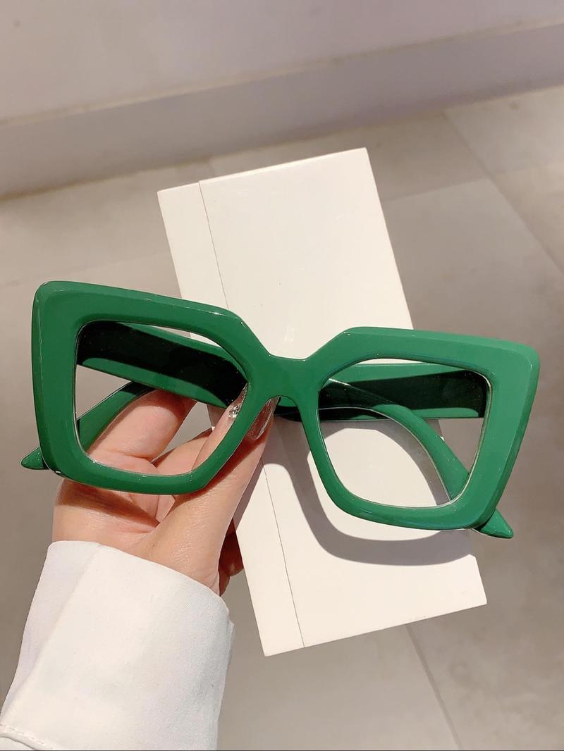 Product Introduction of Unisex Simple Style Plain Color Large Frame Eyeglasses, Trendy Casual Eyeglasses for Everyday Use, Fashion Accessories for Outdoor Activities 2