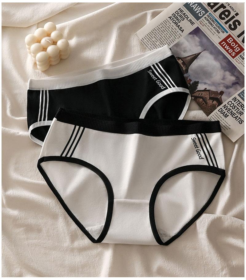Product Introduction of 2025 Women Lingerie Triangle Underwear Minimalist Basic Elastic Antibacterial Skin Friendly Comfortable Breathable Girl's Underpant Japanese Sports Print Style Plus Size Mid Waist Cotton Panty 14