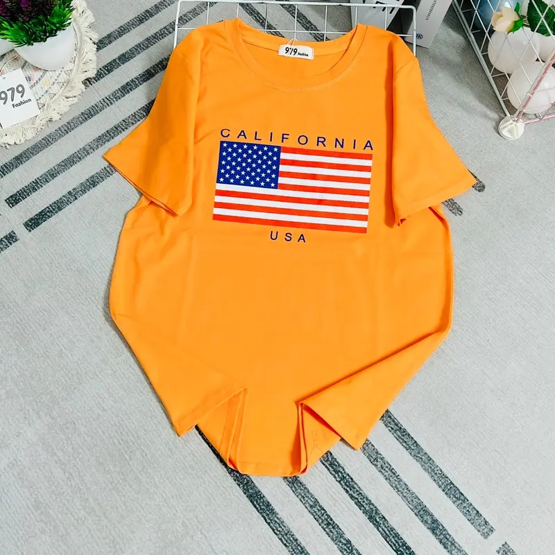 Mã 45-Áo thun thái form vừa 40-58kg Top Nữ Cotton Cổ Tròn Menswear Women 5