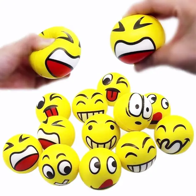 1pcs Stress Smile Squeeze Balls Funny Face Smiley Emoji Stress Balls for ADHD and Autism