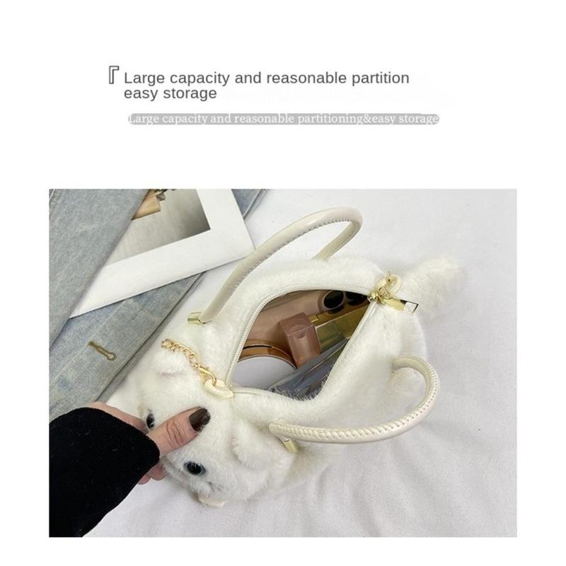 Product Introduction of Cute Cat Handbag Plush Large Capacity Shoulder Crossbody Bag Versatile Multicolor Bucket Bag 20