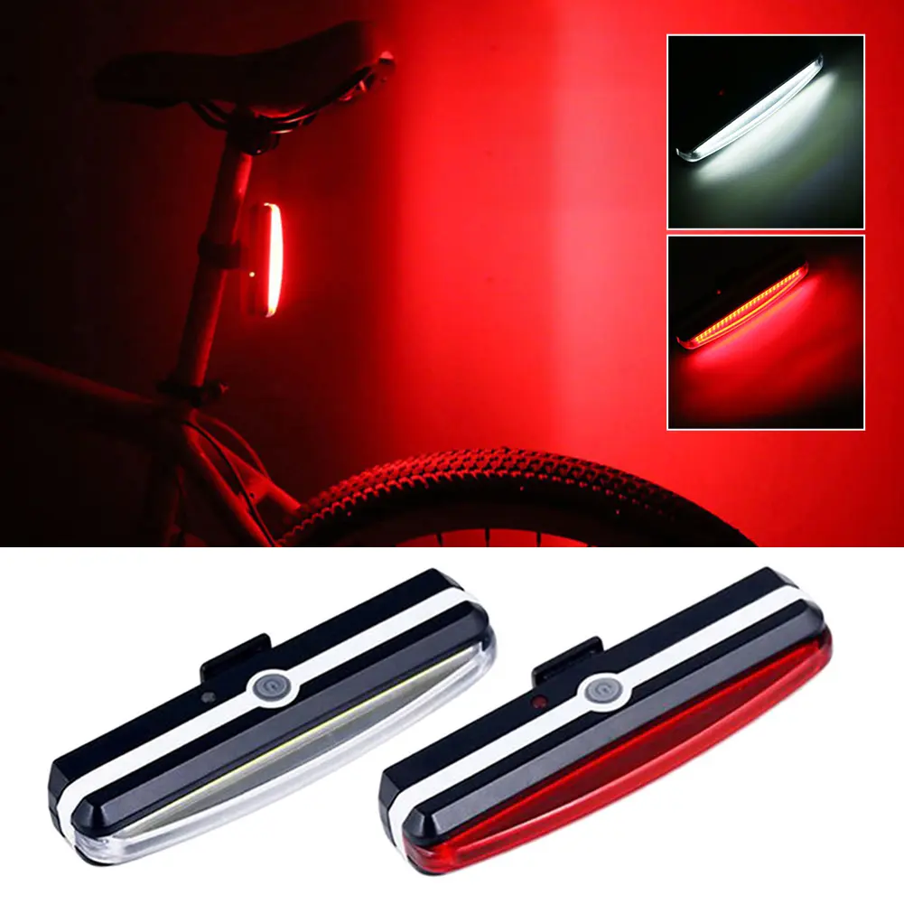 Bike Tail Light Highlight COB LED Rear Light Waterproof Bicycle USB Rechargeable Mountain Riding Cycling Tail Lamp Bicycle Light #470725