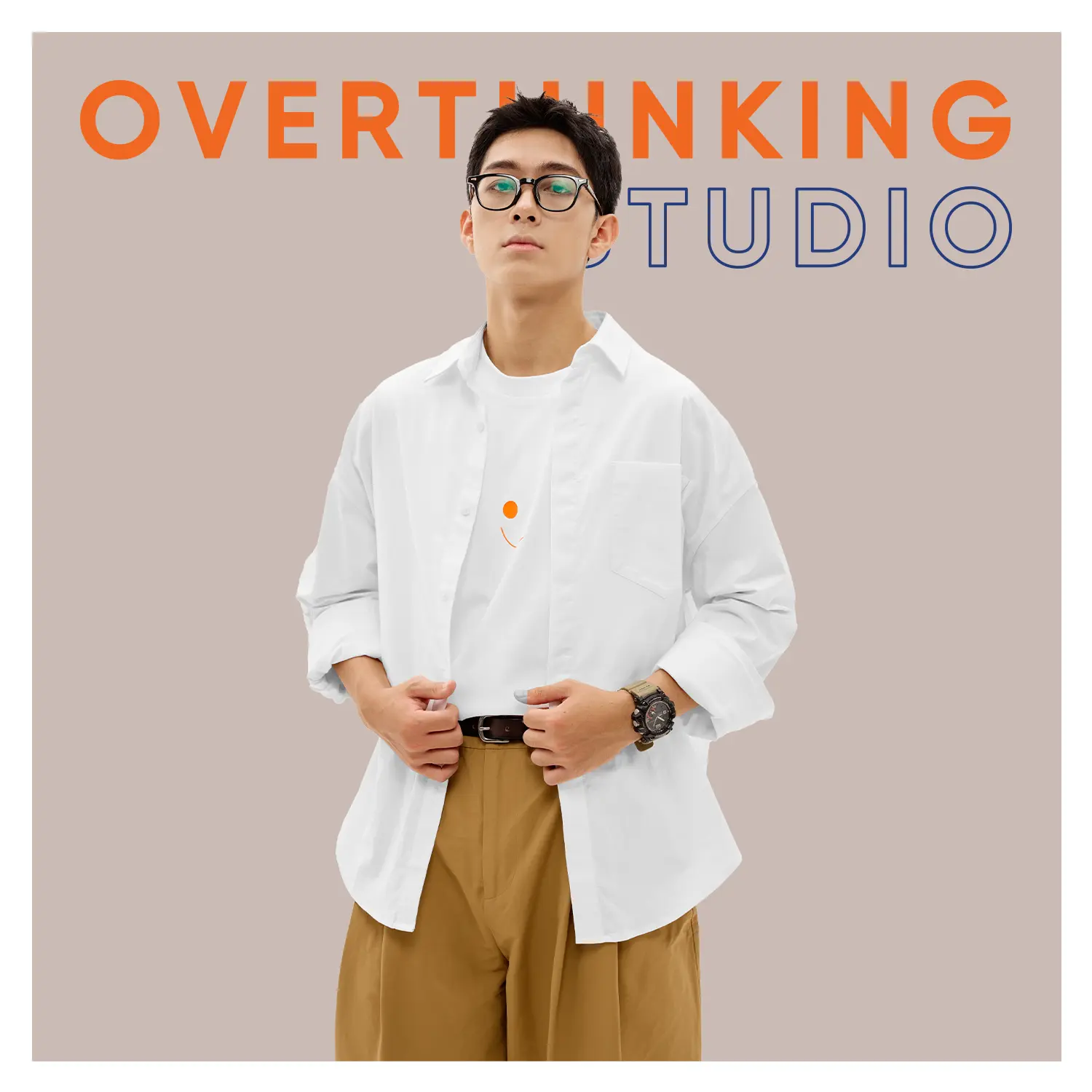 Áo sơ mi tay dài Overthinking Studio Urban Oversize Caro Hồng - Trắng - Caro Linen - Caro Sần- M/L - Nam, Menswear Shirt
