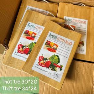 Thớt Gỗ Tre Tự Nhiên Kháng Khuẩn - Chống Nấm Mốc - Có Móc Treo