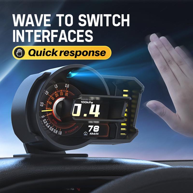 New Head Up Display Full LCD OBD+GPS Instrument Panel Modification Gauge RPM 0