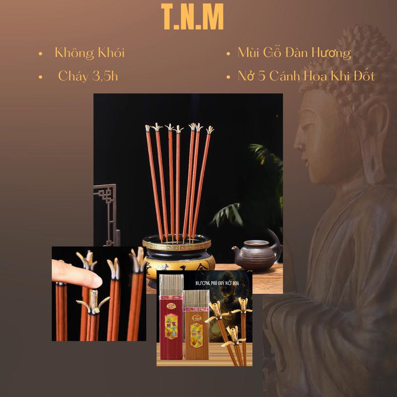 Combo 2 Túi Nhang Phú Quý Nở Hoa Hương Gỗ Đàn Hương, Chiều cao 39cm - 1 Túi 18 Cây - Trang Trí Nhà Dầu Thơm Phòng