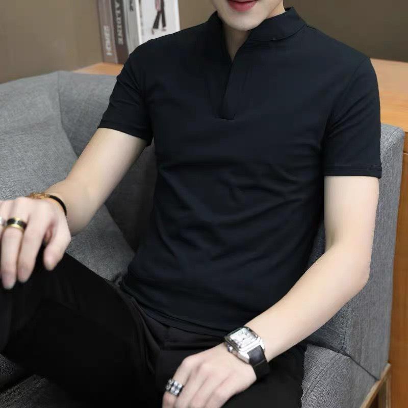 ÁO THUN NAM CỔ TÀU TAY NGẮN 3 MÀU ĐEN TRẮNG XÁM VẢI CÁ SẤU DÀY DẶN MÃ SỐ 12 Menswear Top X3 Polo Nhung Shirt Có Cổ Black Basic Polo Shirts Kem Ngắn Tay Kem Ngắn Tay Cộc Tay