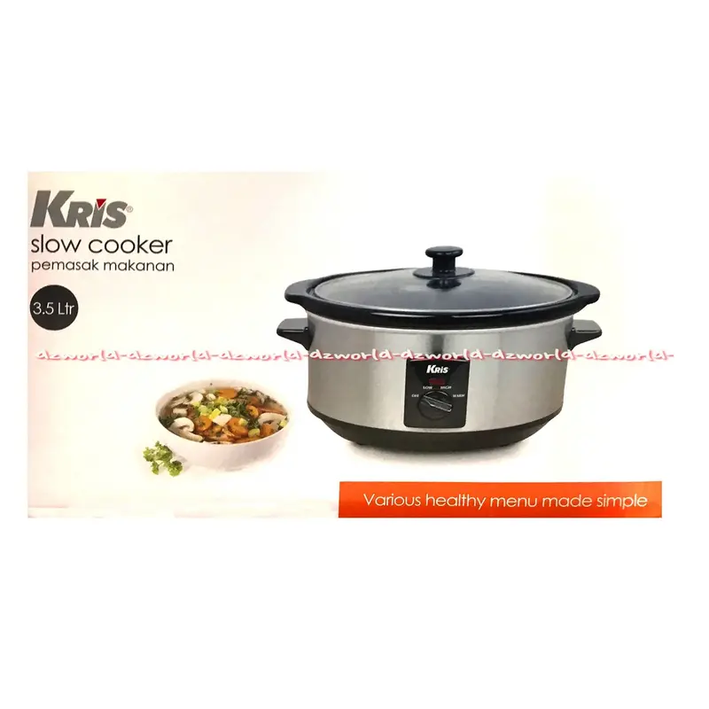 Kris Slow Cooker 3.5Liter Warna Silver Pemasak lambat Memiliki Tombol  Dapat Digunakan Mengatur Suhucrock Pot Krischer 3.5 L 0