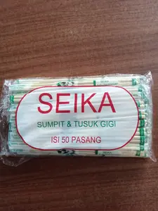 Sumpit kayu sumpit bambu sumpit mie bukan sumpit korea berkualitas merk seika 50 pasang bonus tusuk gigi