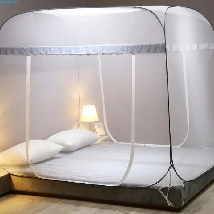 Màn chụp tự bung đỉnh vuông - Mẫu mùng chụp tự bung người lớn chống muỗi gấp gọn tiện dụng