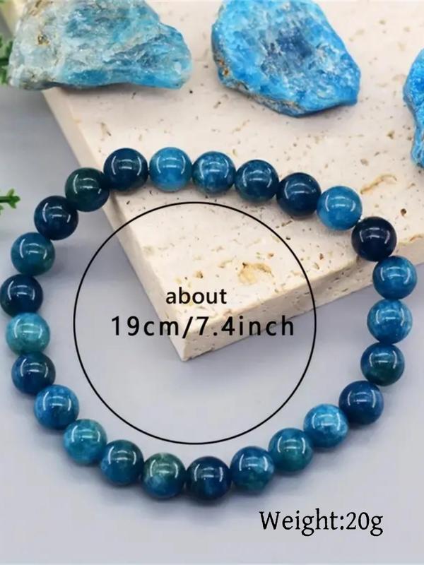 Boho Style Beaded Blue Bracelet, Natural Stone Beaded Bracelet, Fashion Jewelry Accessories for Women & Men, Trendy All-match & Exquisite Jewelry for Birthday Gift 1