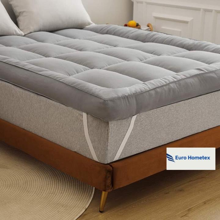 Nệm Topper Hàng Cao Cấp Dày 9cm Tấm Đệm Trải giường Trải Sàn Sợi Bông Microfen EUROHOMETEX