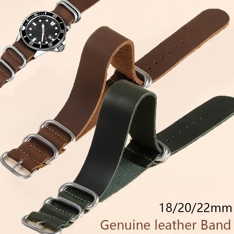 Soft Leather Strap 18mm 20mm 22mm Watch Band Suitable Suitable For Seiko Vintage Cowhide Wristband Suitable Suitable For Omega Bracelet Universal Replacement Belt