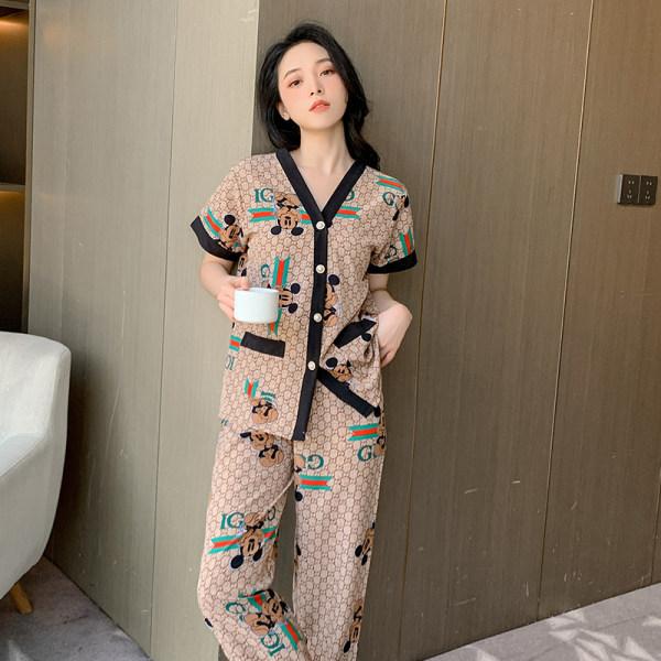 Bộ Ngủ Mặc Nhà Pijama Lụa Cộc, Nữ Tính Phong Cách Hàn Quốc Chất Cotton Hàng QUẢNG CHÂU Cao Cấp Cực Hot Hè 2023 1
