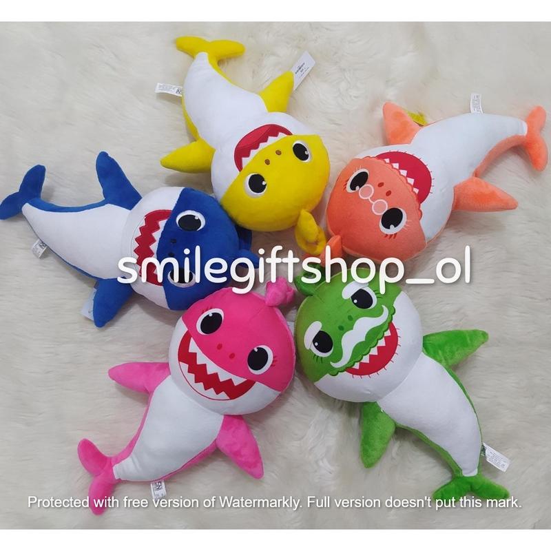 Boneka Plush Toys Anak Perempuan Laki Laki Bayi Baby Shark Pinkfong Bunyi Krincing Warna Warni Unofficial 3
