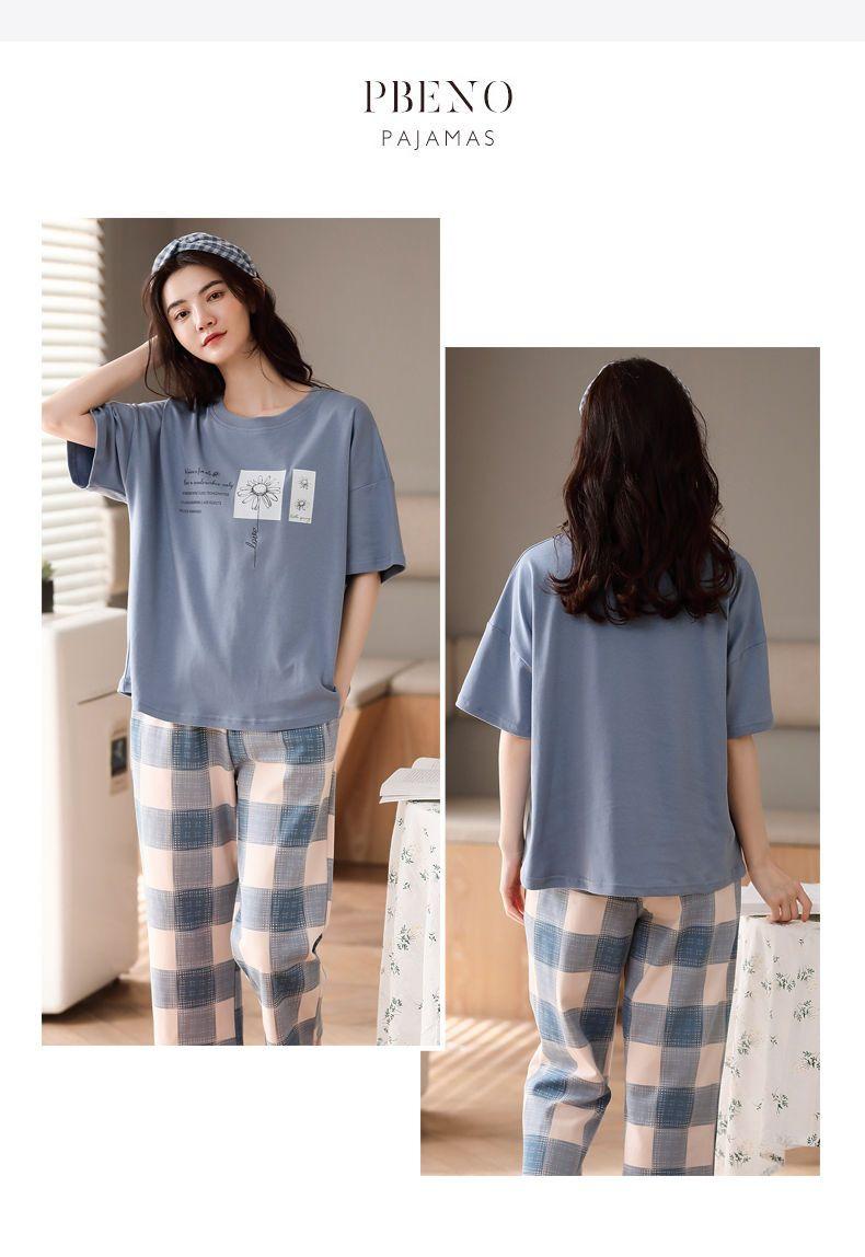 Product Introduction of Đồ Ngủ Cotton, Xương, 5XL, Thích Hợp Cho Bé Gái Béo (100,35kg), Quần ngắn Tay, Dành Cho Nữ, Phong Cách Mùa Xuân Và Mùa Hè, Ngoại Cỡ, Dáng Rộng Vừa Vặn, Hỗ Trợ Mặc Tay 7