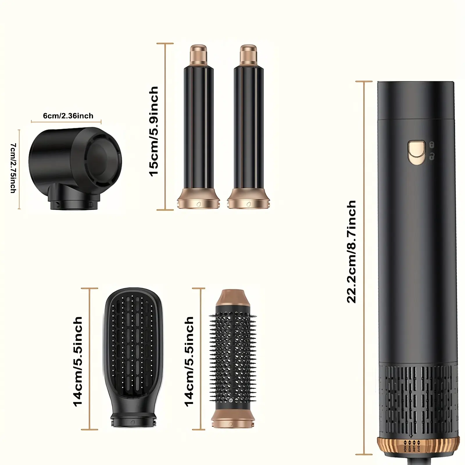 5-in-1 ホットエアスタイリングヘアドライヤー 乾燥・カール