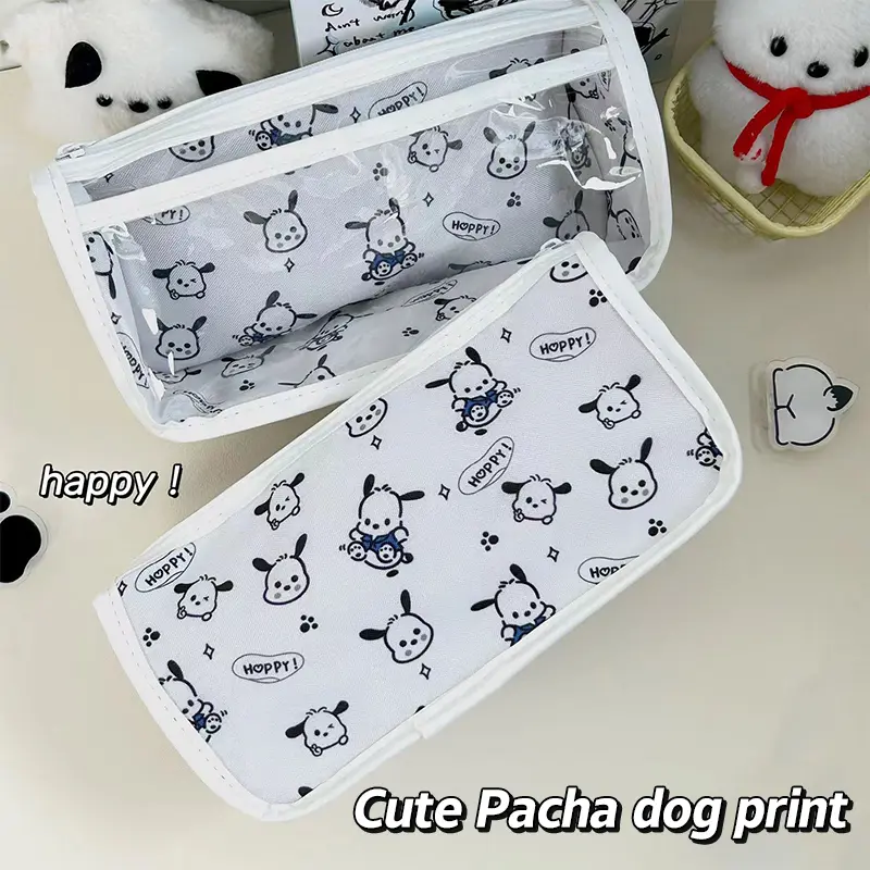 Hộp Đựng Bút Chì Hello Kitty, Kawaii Và Trong Suốt, Sanrio Pochacco, Túi Đựng Bút, Dung Tích Lớn, Túi Đựng Mỹ Phẩm Chuột Lang Nước, Túi Sắp Xếp Văn Phòng Phẩm 4