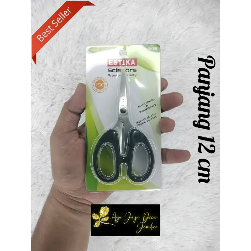 GUNTING STAINLESS STEEL MEREK ESTIKA/GUNTING KERTAS/GUNTING DAPUR PANJANG 12CM,16CM DAN 20 CM 1