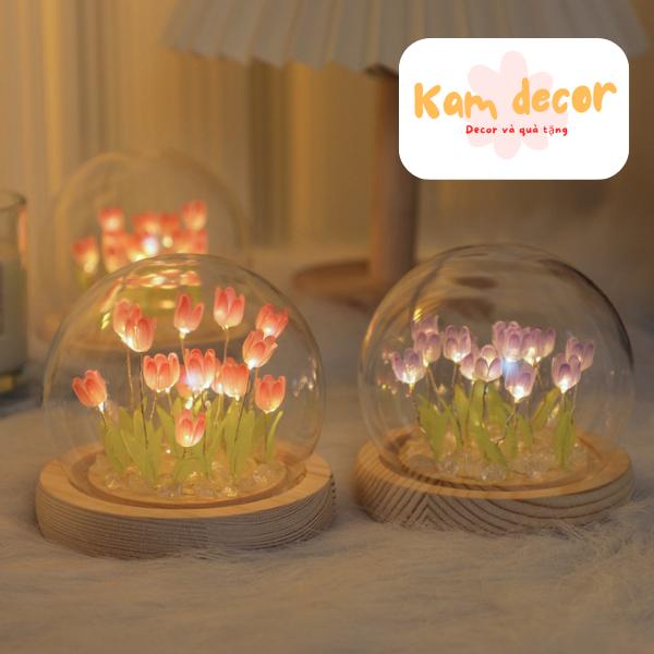Đèn ngủ hoa tulip handmade 10 bông DIY sáng tạo để trang trí phòng , làm quà tặng