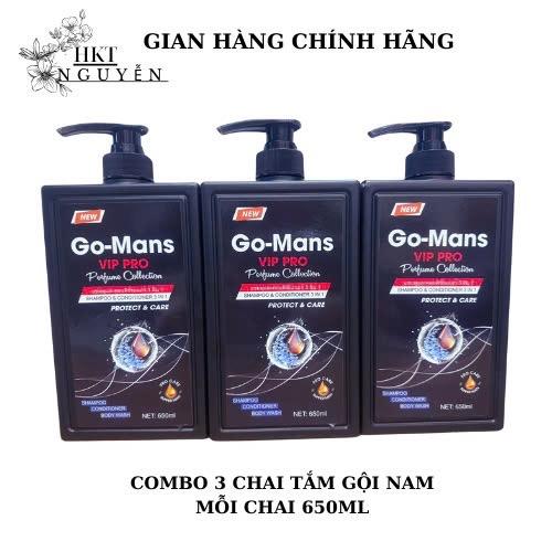 Combo 3 chai tắm gội Thái lan Go-Mans dành cho nam giới dung tích 650ml Chăm Sóc Tóc Dưỡng Tóc