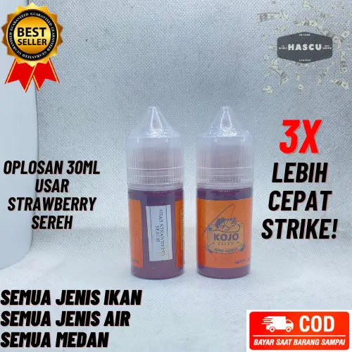STRIKE KILAT SI PALING GACOR! Umpan Pancing Essen Kojo 30ml Usar Stroberi Sereh Galatama Galapungan Harian Lomba Untuk Semua Jenis Ikan