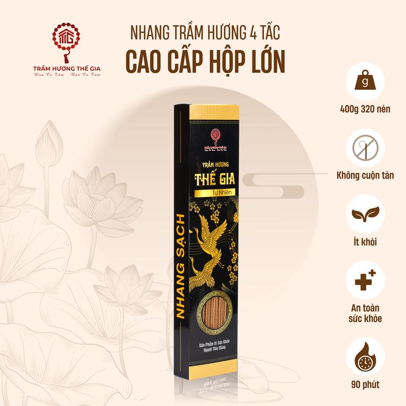   Cao Cấp  Nhang Trầm Hương Nguyên Chất loại 40cm  400g - 250 nén  - Mùi thanh nhẹ dịu ngọt Dầu Thơm Phòng Dầu Thơm Nước Hoa nutram huong que 